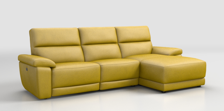 Sartorano - large corner sofa with 1 electric recliner - right peninsula
